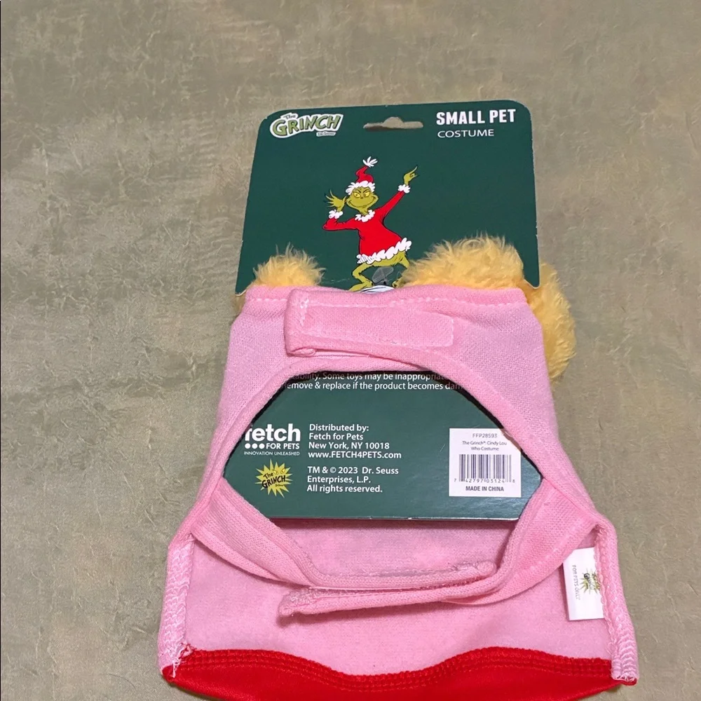 The Grinch Pink and Yellow Small Pet Costume-NWT’s